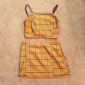 Urban Outfitters Yellow Plaid Set